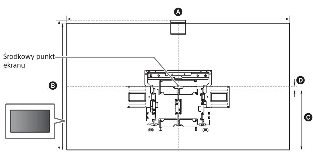 SONY LCDXR-65A80L - Wymiary do instalacji uchwytu sciennego na scianie - 1