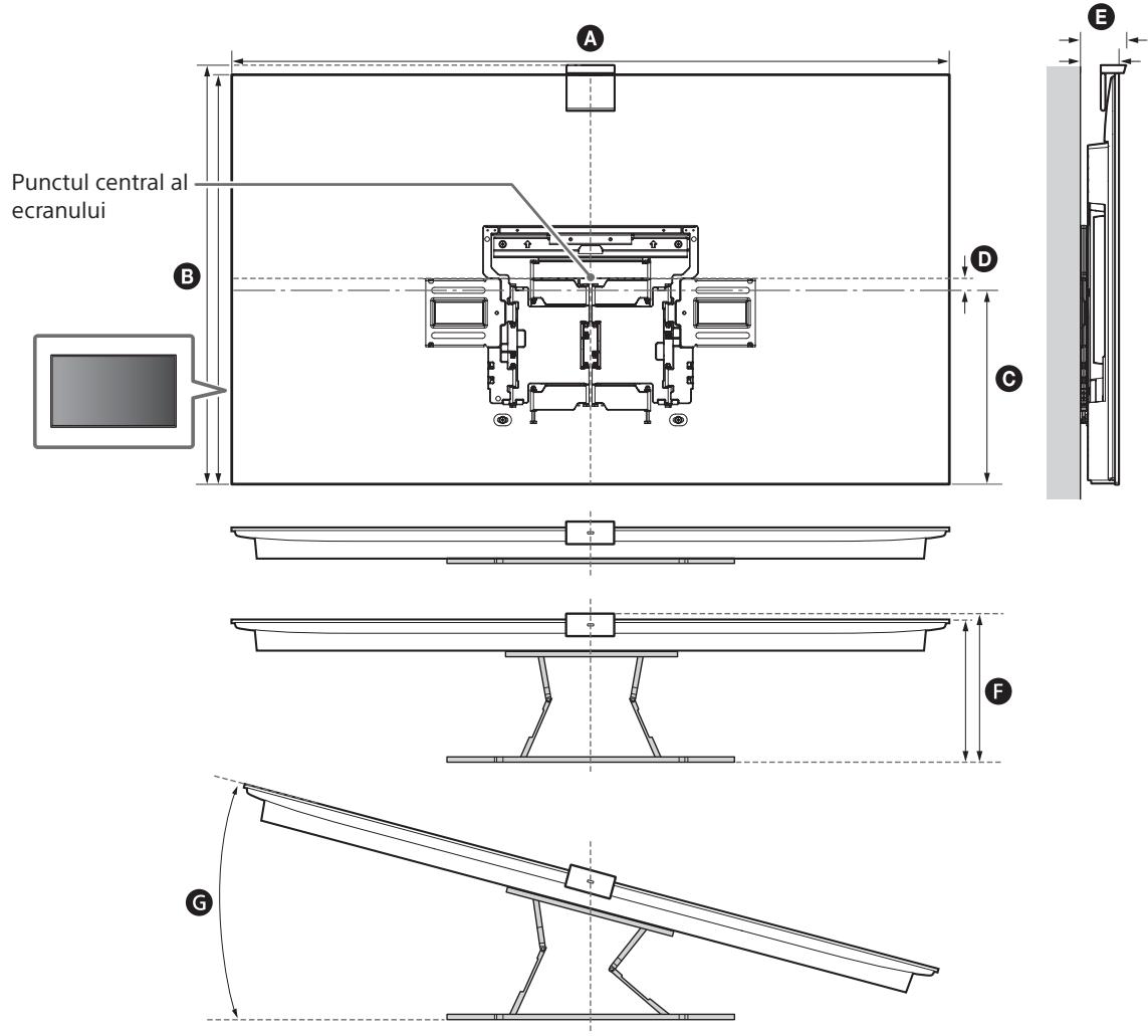 SONY LCDXR-65A80L - Másurarea pentru instalarea pe perete a disponivului de montare pe perete - 1