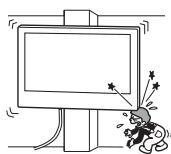 SONY LCDXR-65A80L - A fali konzolt ne szerelje fel olyan helyen, ahol a tv-keszülék sarkai vagy oldalai kiloghatnak a fal sikjából. - 1