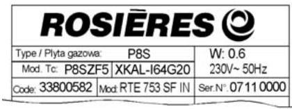 ROSIERES RTF 765SFPN - Ne pas disperser dans l'environnement. - 1