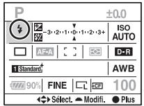SONY DSLRA850 - Appuyez sur la touche fn pour afficher l'écran navigation directe (page 38). - 1