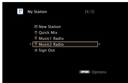 MARANTZ NR1504 SG SILVER - Utilisez  , Sélectionné un fichier (par exemple Music2 Radio) depuis la liste et appuyez sur ENTER. - 1