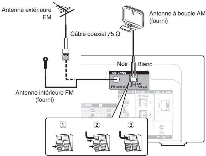 DENON N9 BLANC - Connexion d'une antenne fm/am - 1