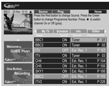 PIONEER DVR 440 HK - Adoption d'une autre source ou numéro de programme - 1