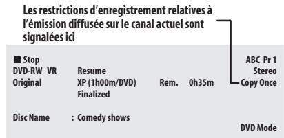 PIONEER DVR 440 HK - Affichage des informations concernant le disque dur ou le disque charge - 3