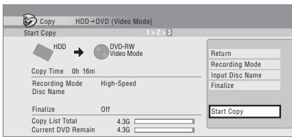 PIONEER DVR 440 HK - Sélectionnez 'start copy' pour lancer la copie. - 1