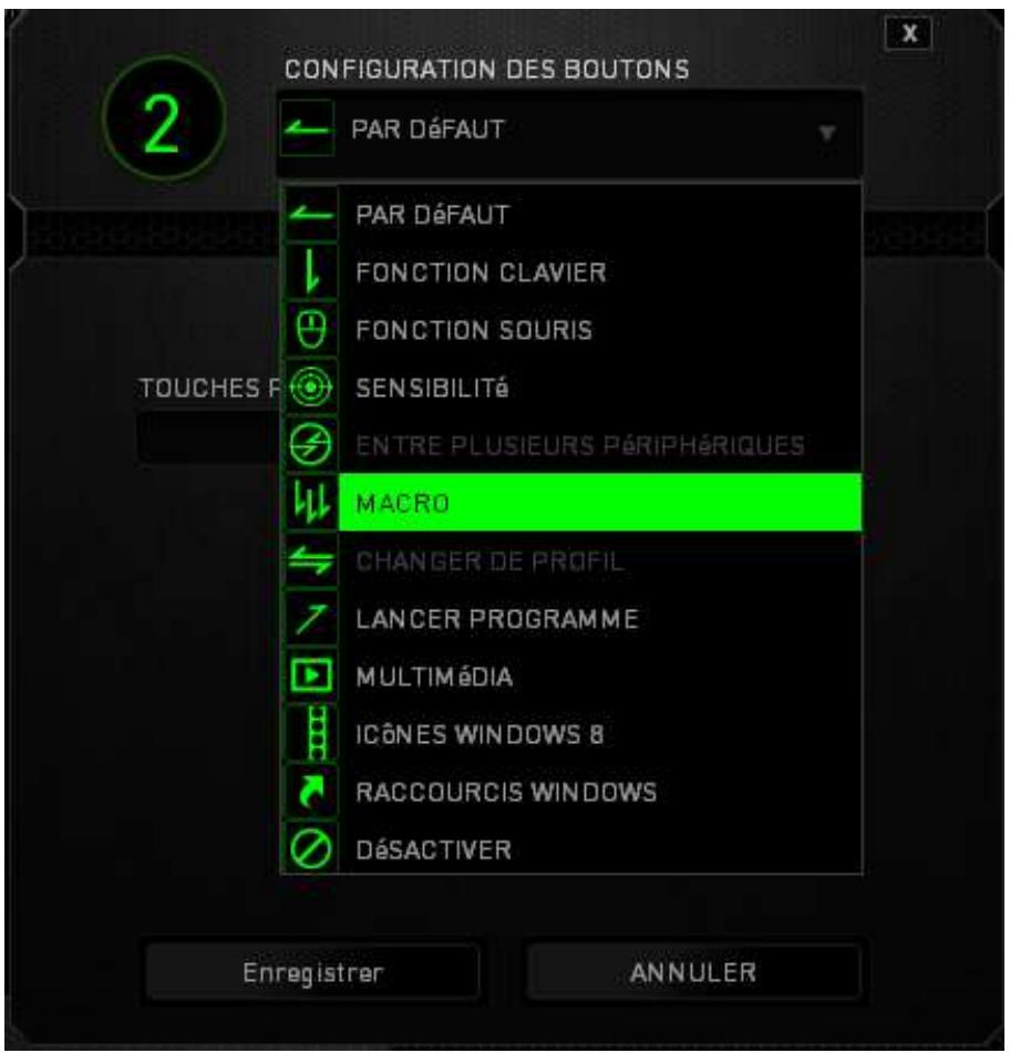 RAZER mAMBA CHROMA - Menu affectation des boutons - 1