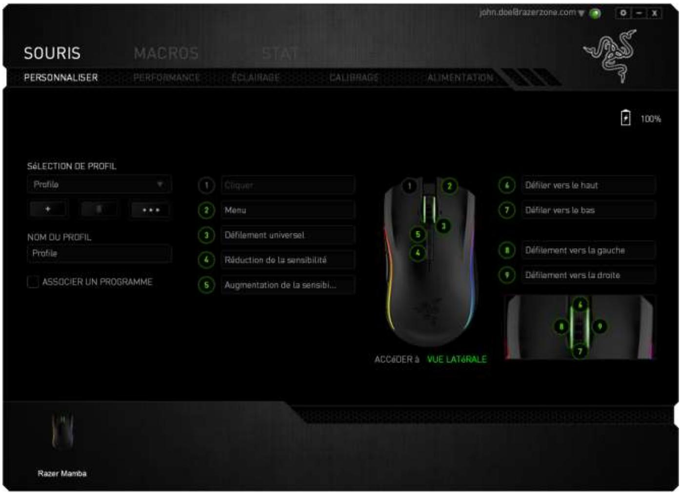 RAZER mAMBA CHROMA - ONGLET SOURIS - 1