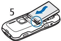 NOKIA 5500 - Insert a SIM card, microSD card and battery - 6
