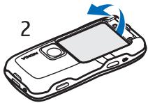 NOKIA 5500 - Insert a SIM card, microSD card and battery - 3