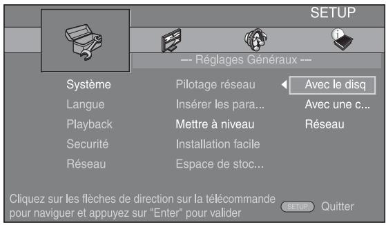 YAMAHA BS-S1067 - Sélectionnez la méthode de mise à niveau et lancez la mise à niveau à partir du menu SETUP. - 1