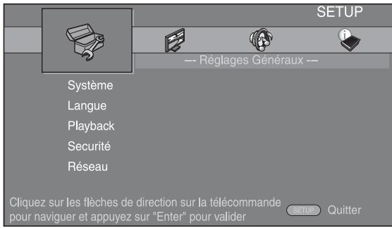 YAMAHA BS-S1067 - Affichez l'écran du menu SETUP. - 1