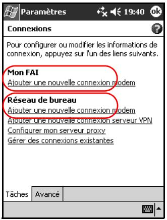 HP iPAQ Pocket PC serie h2200 - Utilisation d'une carte modem - 2