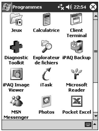HP iPAQ Pocket PC serie h2200 - Ouverture d'une application - 2