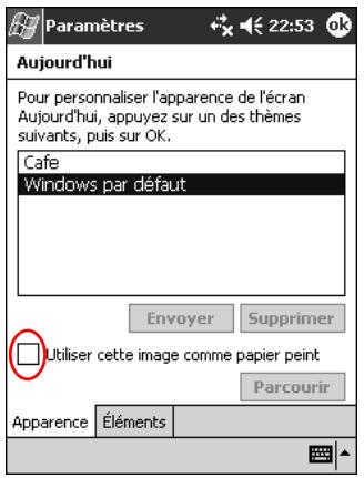HP iPAQ Pocket PC serie h2200 - Personnalisation de l'écran aujourd'hui - 1