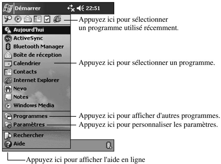 HP iPAQ Pocket PC serie h2200 - Barre de navigation et barre de commande - 1