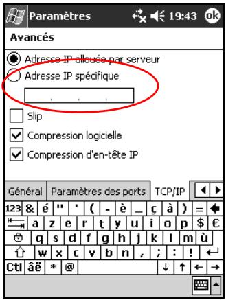 HP iPAQ Pocket PC serie h2200 - Utilisation d'une carte modem - 6