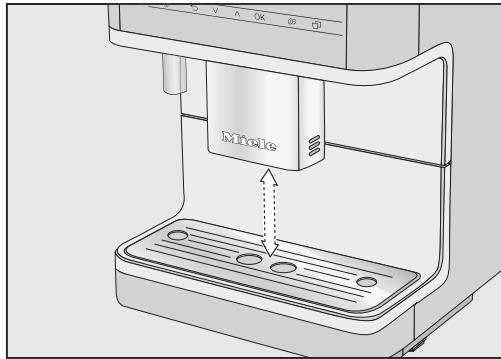 MIELE CM6160 - Régler la distribution centrale à la hauteur de la tasse - 1