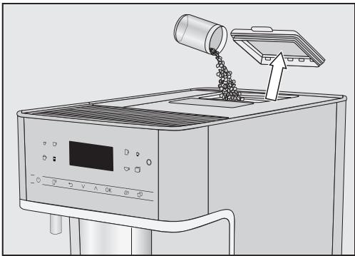 MIELE CM6160 - Remplissage du réservoir à grains - 1