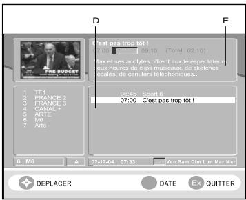 SAGEM ITD64FTAC - 7-9 GUIDE des programmes (non disponible sur itd59/itd61) - 2