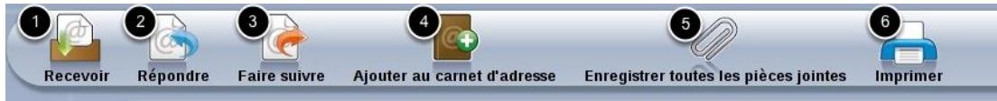 ORDISSIMO ORDi LUCiE 15.6/P3700 4GB SO0GB WiFi - Détail de la barre d'outil dans "mail reçus - 1