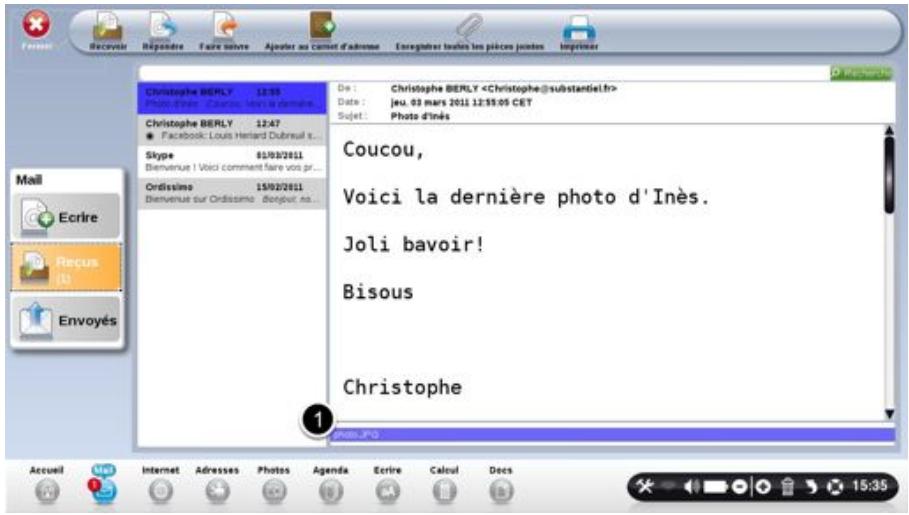 ORDISSIMO ORDi LUCiE 15.6/P3700 4GB SO0GB WiFi - Enregistrer une pièce jointe. - 1