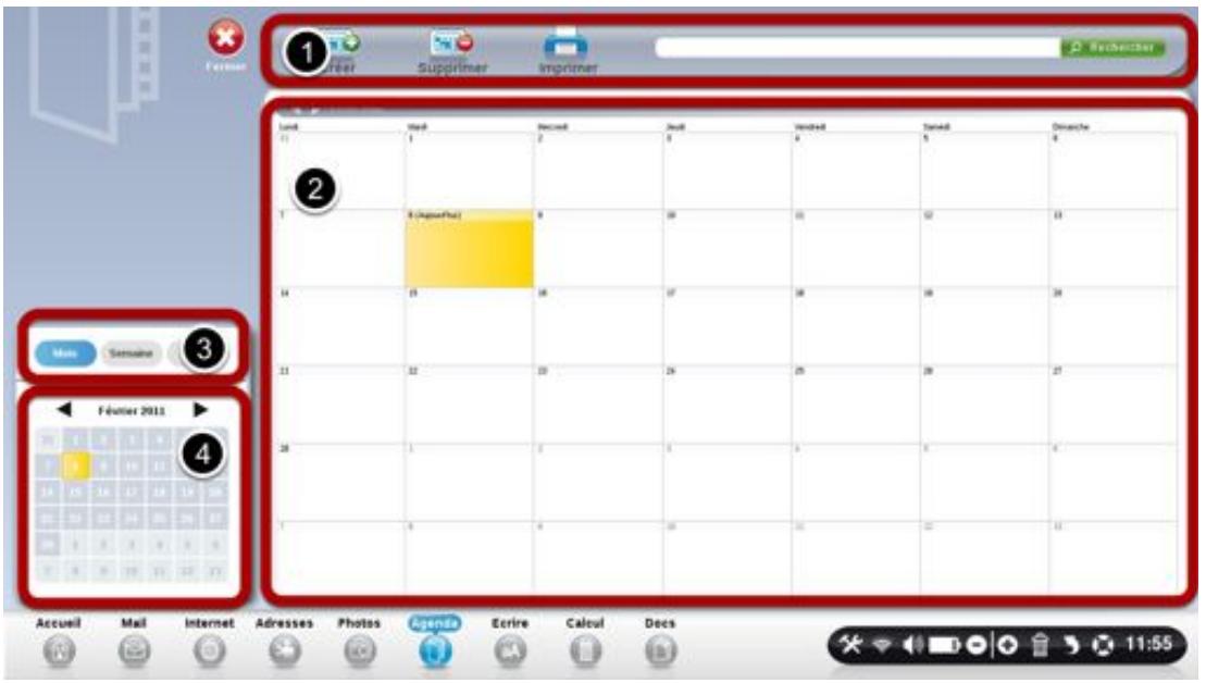 ORDISSIMO ORDi LUCiE 15.6/P3700 4GB SO0GB WiFi - Votre agenda est composé de 4 parties - 1