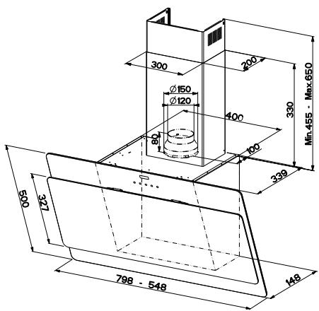FABER CI1214 COCKTAIL 550 - Encombrement - 1