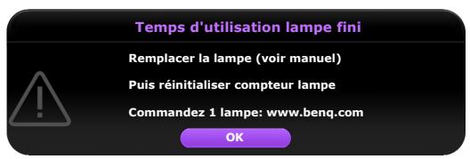 BENQ HCTH685I - Quand remplacer la lampe - 3