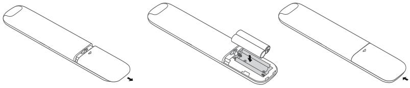 TCL 85C845 - Installation des piles - 1