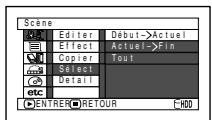 HITACHI DZ-HS301E - Selection de SCENES sur l'ecran de MENU (selectionner) - 1
