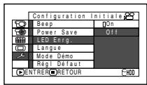 HITACHI DZ-HS301E - Activation ou désactivation du témoin de tournage (LED ENRG.) - 1