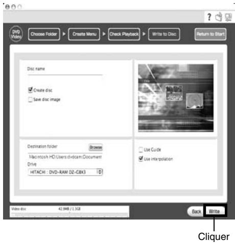 HITACHI DZ-HS301E - Désigner le dossier où le fichier vidéo doit être sauvegardé. - 4