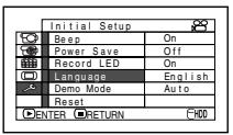 HITACHI DZ-HS301E - Changement de la language de l'affichage (LANGUE) - 1