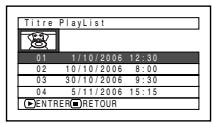 HITACHI DZ-HS301E - Changement de TITRE de la LISTE de lecture (TITRE) - 1