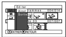 HITACHI DZ-HS301E - AJOUT de scènes avec le sous-menu d'édition (éditer playlist) - 2