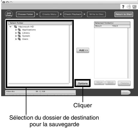 HITACHI DZ-HS301E - Désigner le dossier où le fichier vidéo doit être sauvegardé. - 1