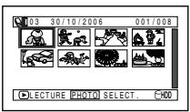 HITACHI DZ-HS301E - Changement de l'affichage des vignettes d'une DATE precise (SWITCH) - 2
