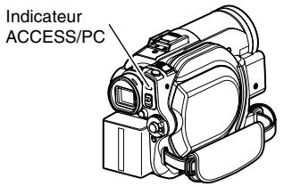 HITACHI DZ-HS301E - Ne pas couper l'alimentation du caméoscope DVD lorsque l'indicateur access/pc ou l'indicateur CARD ACCESS est allumé ou clignote: - 1