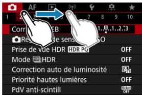 CANON EOS R10 - Exemple d'écran (écran du menu) - 1