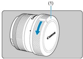 CANON EOS R10 - Retirez les bouchons. - 1