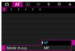 CANON EOS R10 - Régalez le mode de mise au point sur (<af>). - 2