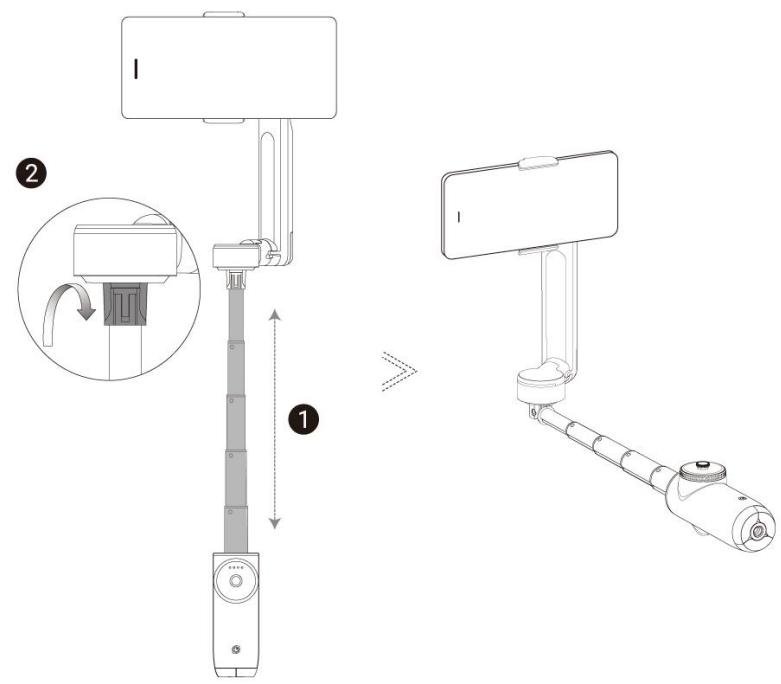 INSTA360 Flow 2 - Perche à selfie et trépied intégrés - 1