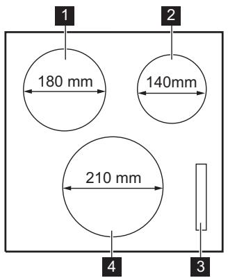 ELECTROLUX EKI544200W - Agencement des zones de cuisson - 1