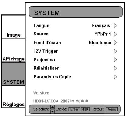 OPTOMAR HD81 - Commandes utilisées - 5