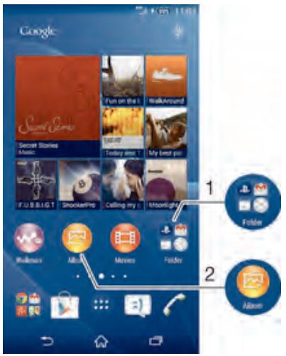 SONY XPERIA Z3 COMPACT NOIR - Raccourcis et dossiers - 1