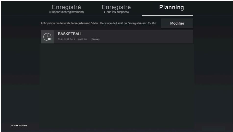 HISENSE 65A66H - Modifier l'enregistrement ou le rappel programmé - 1