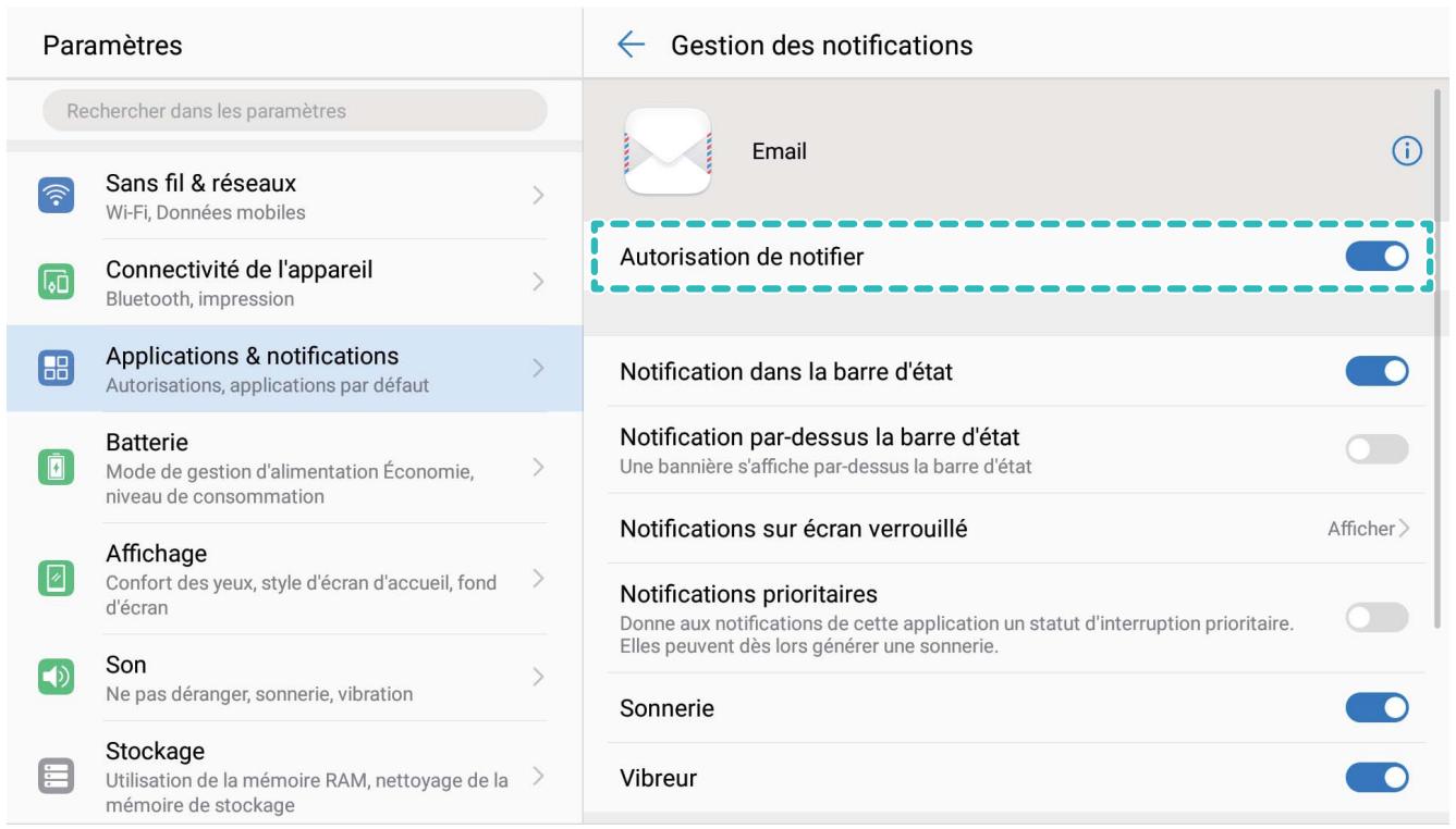 HUAWEI M5LITE10WIFI64GO - Désactiver les notifications dérangeantes des applications - 1