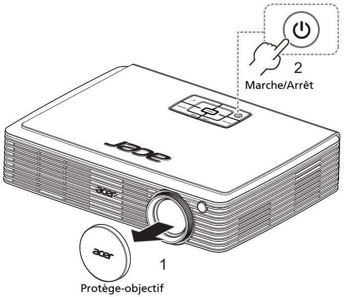 ACER K330 - Mise sous tension du projecteur - 1