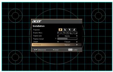 ACER K330 - Menu d'installation - 1